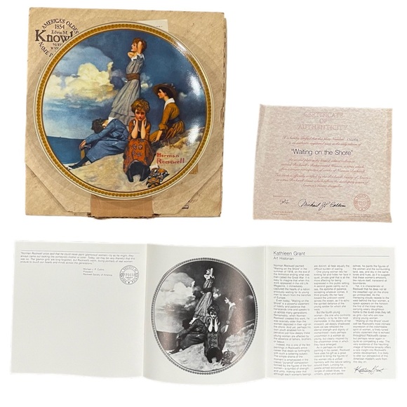 1980 Norman Rockwell Waiting On The Shore 1st Edition 8.5” Plate by Knowles